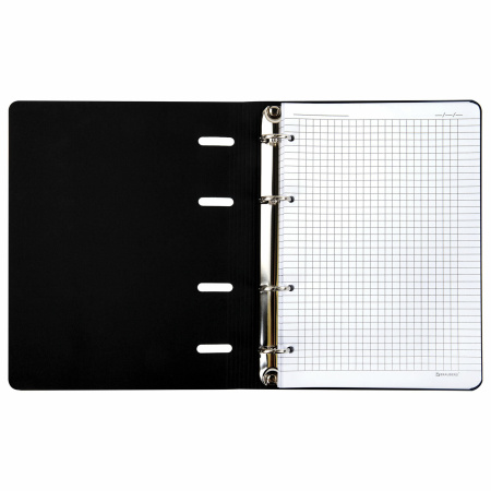 Тетрадь на кольцах А5 (180х220 мм), 80 листов, под кожу, клетка, BRAUBERG VISTA, Military, 112134 - Тетради на кольцах и сменные блоки к ним