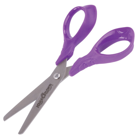 Ножницы ЮНЛАНДИЯ "КОТИК МЯУ", 130 мм, картонная упаковка с подвесом, ассорти, 236978 - Ножницы детские