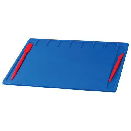Доска для лепки А4, 280х200 мм, ЮНЛАНДИЯ, синяя, 7 отделений для пластилина, 2 стека, 227399 - Доски, стеки и формочки для лепки