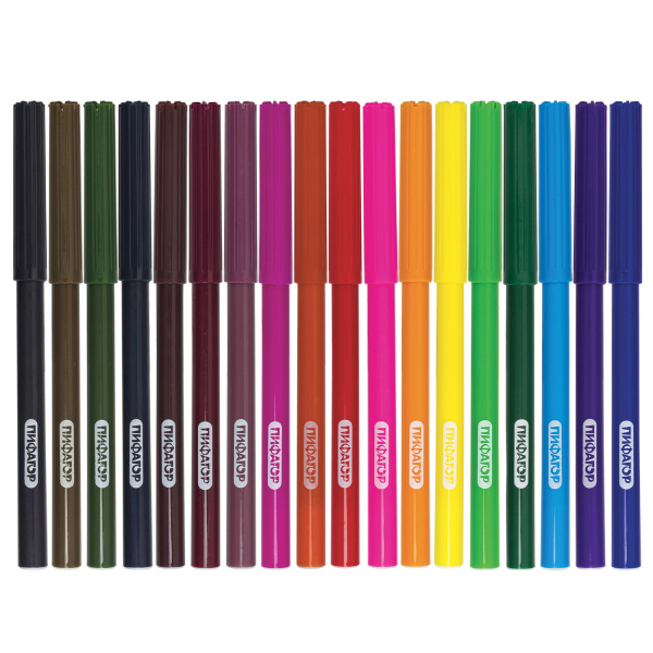 Фломастеры ПИФАГОР "Веселая такса", 18 цветов, вентилируемый колпачок, 151398 - Фломастеры классические