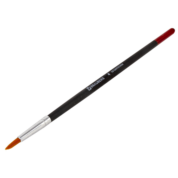 Кисть BRAUBERG, синтетика, круглая, № 4, 200210 - Кисти для рисования