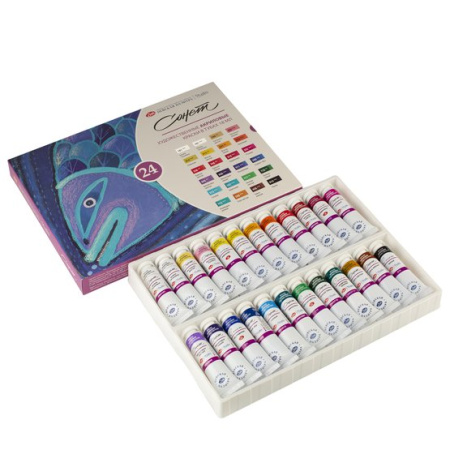 Набор акриловых красок "Сонет" картонная упаковка 24шт х 18мл - Акриловые краски художественные в наборах