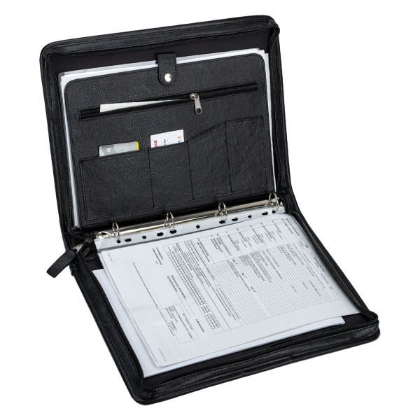 Папка из кожзаменителя на молнии с ручкой, 8-013 - Папки из кожи