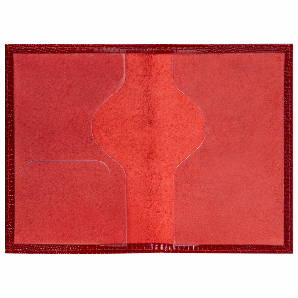 Обложка для паспорта натуральная кожа ящерица, без тиснения, красная, BRAUBERG, 238190 - Обложки для паспорта