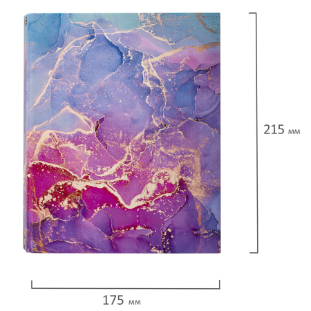 Тетрадь на кольцах А5 (175х215 мм), 120 листов, твердый картон, клетка, с разделителями, BRAUBERG, Marble, 404086 - Тетради на кольцах и сменные блоки к ним