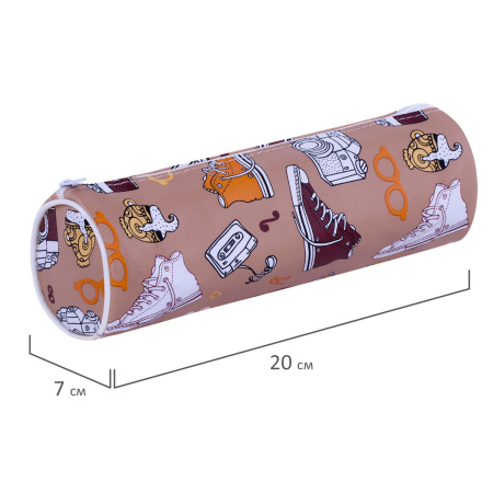 Пенал-тубус ПИФАГОР, мягкий, "HOLIDAY", 20х7 см, 229269 - Пеналы мягкие