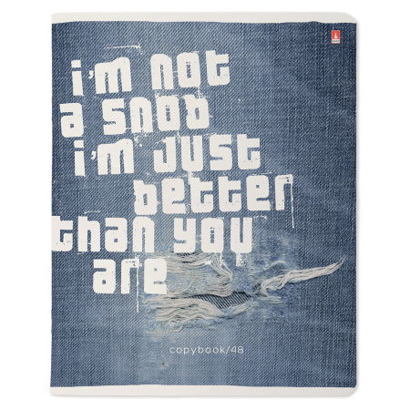 Тетрадь А5 48 л. АЛЬТ скоба, клетка, глянцевый лак, "Джинса New" (5 видов), 7-48-1172 - Тетради 40-48 листов