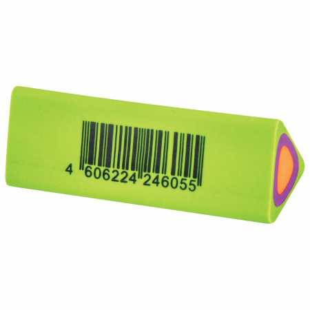 Ластик BRAUBERG "Fruity S", 44х15х15 мм, цвет ассорти, треугольный, 1 шт, 228713 - Ластики классические