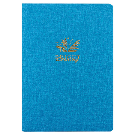 Тетрадь 48 л. в клетку обложка кожзам под рогожку, сшивка, A5 (147х210мм), ГОЛУБОЙ, BRAUBERG BRIGHT, 403846 - Тетради 40-48 листов