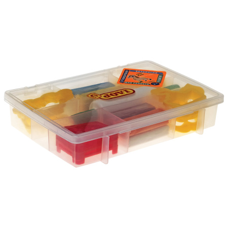 Пластилин JOVI (Испания), набор, 8 цветов, 200 г, 12 форм, 3 стека, скалка, пластиковый чемодан, 230 - Пластилин