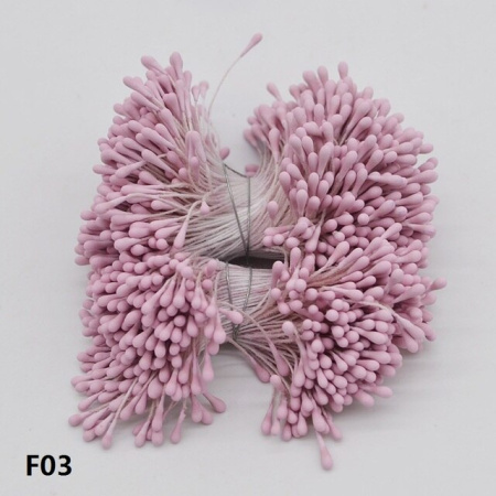 Двойные тычинки 1,5 мм, цвет лилово-розовый, 50 шт
