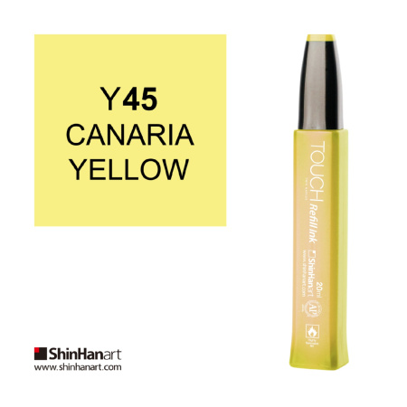 Чернила спиртовые ShinHan TOUCH для маркеров 20мл Y45 Желтый канареечный