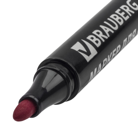 Маркер для бумажного флипчарта BRAUBERG, НЕПРОПИТЫВАЮЩИЙ, КРАСНЫЙ, 2,5 мм, 151255 - Маркеры для флипчартов