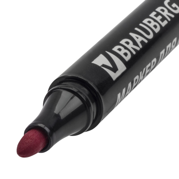 Маркер для бумажного флипчарта BRAUBERG, НЕПРОПИТЫВАЮЩИЙ, КРАСНЫЙ, 2,5 мм, 151255 - Маркеры для флипчартов