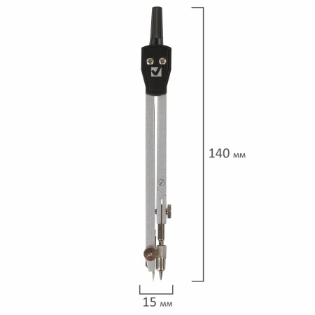 Готовальня BRAUBERG "Architect", 2 предмета: циркуль 140 мм со сгибаемой ножкой, точилка, пенал с подвесом, 210322 - Циркули и готовальни