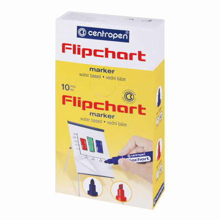 Маркер для бумажного флипчарта ЧЕРНЫЙ CENTROPEN, НЕПРОПИТЫВАЮЩИЙ, 2,5 мм, 8550, 5 8550 0112 - Маркеры для флипчартов