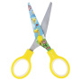 Ножницы BRAUBERG "Kid Series", 130 мм, жёлтые, с цветной печатью "Жирафы", закругленные, 232269 - Ножницы детские