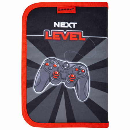 Пенал BRAUBERG, 1 отделение, 1 откидная планка, полиэстер, 21х14 см, "Next level", 270714 - Пеналы каркасные