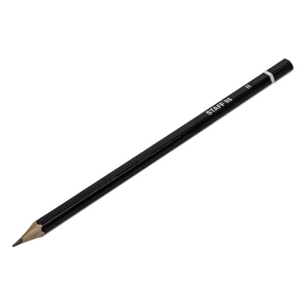 Карандаши чернографитные STAFF "College" BLP-254, НАБОР 6 шт., 2H-2B, черный корпус, 181254 - Карандаши чернографитные