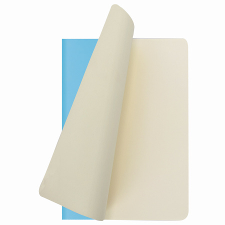 Тетрадь 48 л. в клетку обложка кожзам SoftTouch, сшивка, A5 (147х210мм), ГОЛУБОЙ, BRAUBERG RAINBOW, 403880 - Тетради 40-48 листов