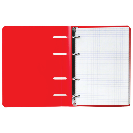 Тетрадь на кольцах А5 160х215 мм, 80 л., пластик, клетка, BRAUBERG, "Красный", 403252 - Тетради на кольцах и сменные блоки к ним