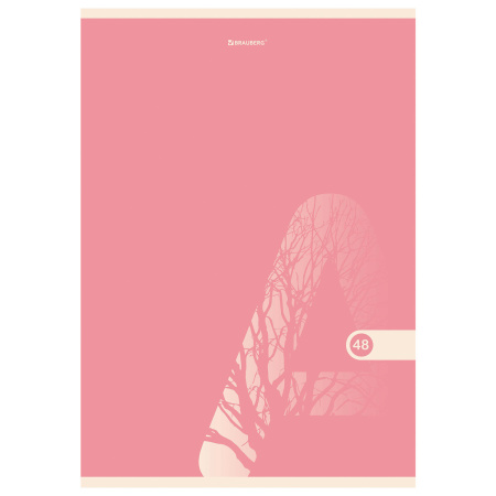 Тетрадь А4, 48 л., BRAUBERG, скоба, клетка, обложка картон, "PASTEL", 404041 - Тетради формата А4