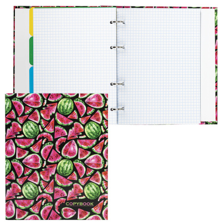 Тетрадь на кольцах А5 (175х215 мм), 120 листов, твердый картон, клетка, с разделителями, BRAUBERG, Juicy, 404089 - Тетради на кольцах и сменные блоки к ним