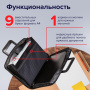 Папка-портфель пластиковая BRAUBERG А4+ (355х290х60 мм), выдвижные ручки, 9 отделений, 1 карман, черная, 225168 - Портфели пластиковые