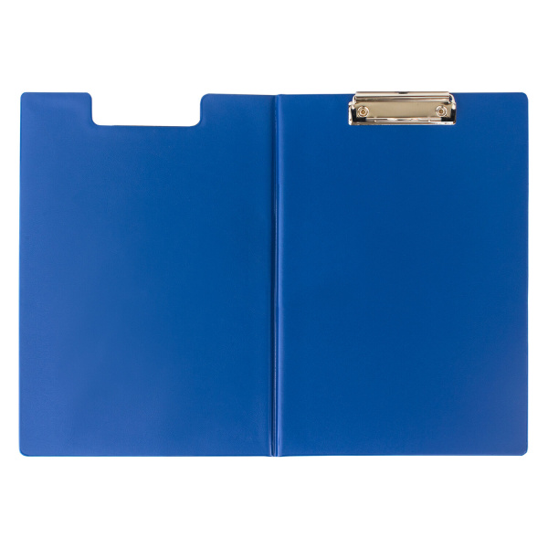 Папка-планшет STAFF, А4 (318х228 мм), с прижимом и крышкой, картон/ПВХ, СИНЯЯ, 229558 - Планшеты и клипборды