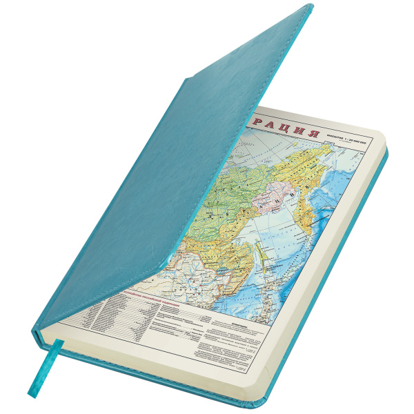 Ежедневник недатированный А5 138х213 мм BRAUBERG "Imperial" под кожу, 160 л., бирюзовый, 111857 - Ежедневники с покрытием "под кожу и ткань"