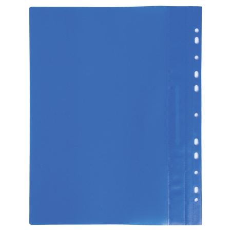 Скоросшиватель пластиковый с перфорацией BRAUBERG, А4, 140/180 мкм, синий, 226583 - Папки-скоросшиватели мягкие