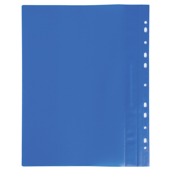 Скоросшиватель пластиковый с перфорацией BRAUBERG, А4, 140/180 мкм, синий, 226583 - Папки-скоросшиватели мягкие