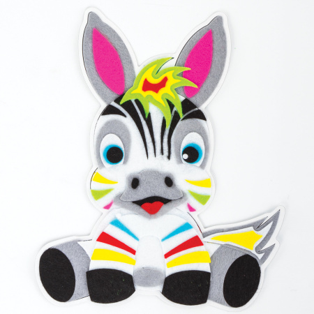 Набор для творчества "Аппликация из фетра", "Зебра", основа 20х15 см, ЮНЛАНДИЯ, 662387 - Создание аппликаций