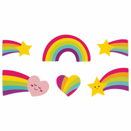 Наклейки из EVA "Единорог и радуга", 24 штуки, ассорти, ЮНЛАНДИЯ, 662685 - Наклейки