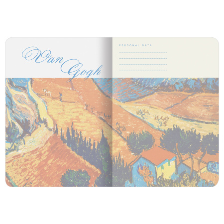 Тетрадь 60 л. в клетку обложка SoftTouch, бежевая бумага 70 г/м2, сшивка, В5 (179х250 мм), ВАН ГОГ, BRAUBERG, 1403818 - Тетради более 60 листов