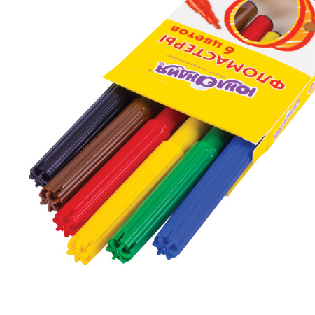 Фломастеры ЮНЛАНДИЯ 6 цветов, "ЭКЗОТИКА", вентилируемый колпачок, картон, 151419 - Фломастеры классические