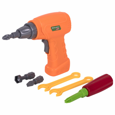 Конструктор с шуруповертом РАЗВИВАЮЩИЙ 247 деталей, BRAUBERG KIDS, 665204 - Конструкторы