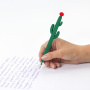 Ручка фигурная шариковая ЮНЛАНДИЯ "Кактус", мягкий силиконовый корпус, ассорти, СИНЯЯ, пишущий узел 0,7 мм, 143774 - Ручки фигурные