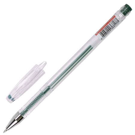 Ручка гелевая BRAUBERG "EXTRA", ЗЕЛЕНАЯ, корпус прозрачный, узел 0,5 мм, линия 0,35 мм, 143904 - Ручки гелевые неавтоматические