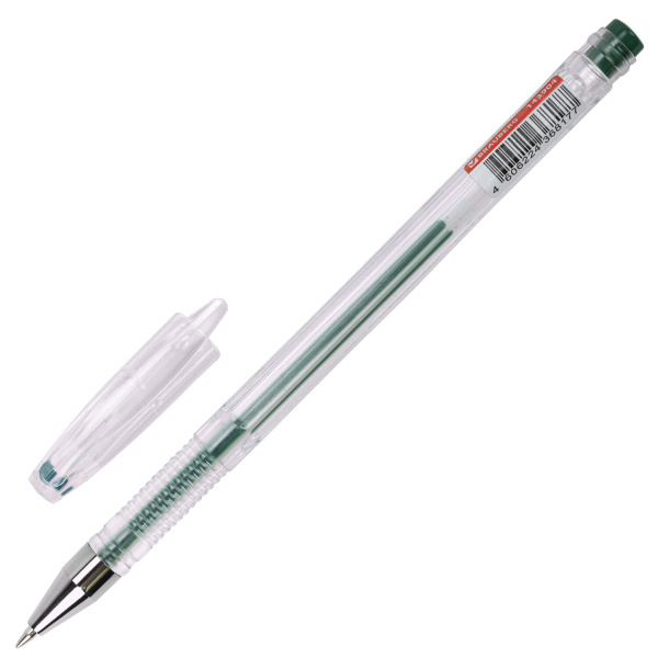 Ручка гелевая BRAUBERG "EXTRA", ЗЕЛЕНАЯ, корпус прозрачный, узел 0,5 мм, линия 0,35 мм, 143904 - Ручки гелевые неавтоматические