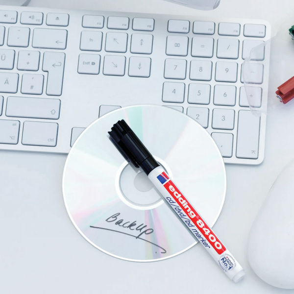 Маркер для CD и DVD EDDING 8400, ЧЕРНЫЙ, толщина письма 0,5-1 мм, E-8400/1 - Маркеры для CD и DVD