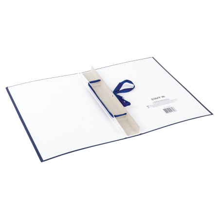 Папка-обложка для дипломного проекта STAFF, А4, 215х305 мм, фольга, 3 отверстия под дырокол, шнур, синяя, 127210 - Папки для курсовых и дипломов