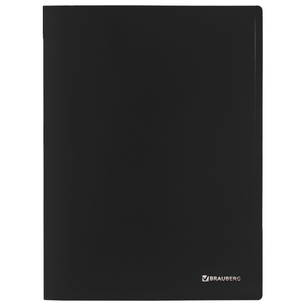 Папка с металлическим скоросшивателем BRAUBERG стандарт, черная, до 100 листов, 0,6 мм, 221634 - Папки с пружинным и пластиковым скоросшивателем