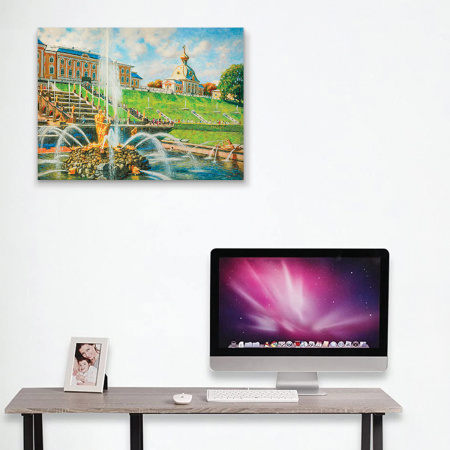 Картина стразами (алмазная мозаика) 40х50 см, ОСТРОВ СОКРОВИЩ "В царстве фонтанов. Петергоф", на подрамнике, 662591 - Алмазная вышивка