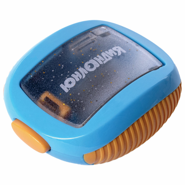 Точилка ЮНЛАНДИЯ "Звездолет Юнландика", с контейнером, пластиковая, корпус ассорти, 228471 - Точилки ручные