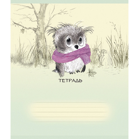 Тетрадь 18 л., ПЗБМ, клетка, конгрев, выборочный лак, "Совёнок Филя" (5 видов), 017064 - Тетради 12-24 листов