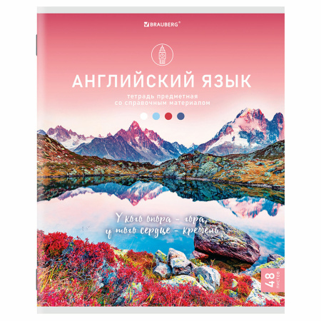 Тетрадь предметная "КЛАССИКА NATURE" 48 л., обложка картон, АНГЛИЙСКИЙ ЯЗЫК, клетка, BRAUBERG, 404582 - Тетради предметные