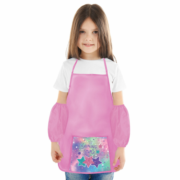 Фартук с нарукавниками для уроков труда ПИФАГОР, 1 карман, 44x55 см, "Radiant stars", 270924 - Аксессуары для рисования
