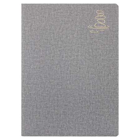 Тетрадь 60 л. в клетку обложка кожзам под рогожку, сшивка, B5 (179х250мм), СЕРЫЙ, BRAUBERG HARMONY, 403839 - Тетради более 60 листов