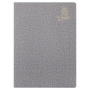Тетрадь 60 л. в клетку обложка кожзам под рогожку, сшивка, B5 (179х250мм), СЕРЫЙ, BRAUBERG HARMONY, 403839 - Тетради более 60 листов